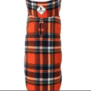 NWT WORTHY DOG FARGO ORANGE NAVY PLAID FLEECE JACKET XL 28